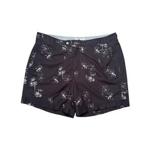 TED BAKER Black Tropical Burrel Swim Short Size Large (4) Mens Lined Pockets